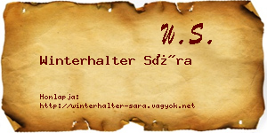 Winterhalter Sára névjegykártya