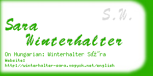sara winterhalter business card